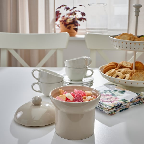 IKEA SPINNARHAJ jar with lid, off-white, 5 in, Ikea Ireland | 5813YQNRD
