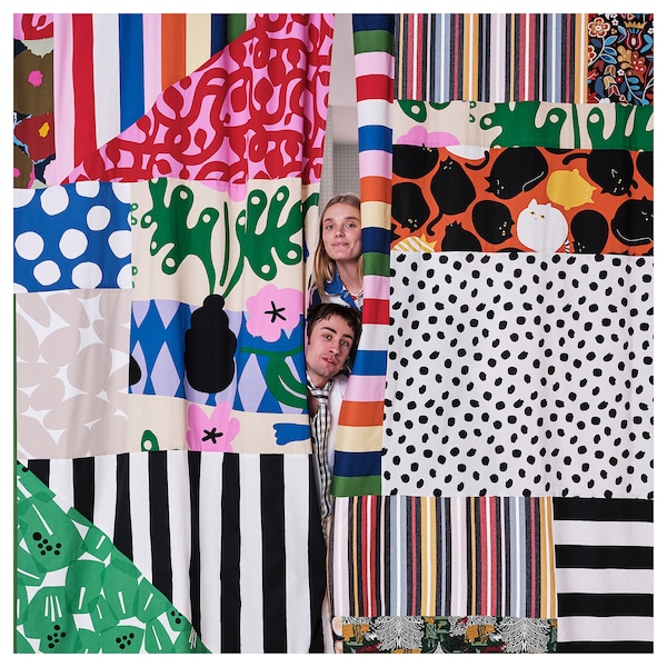 IKEA SPJUTSPORRE pre-cut fabric, multicolor, 59x118 in, Ikea Ireland | 6310ZRLFI