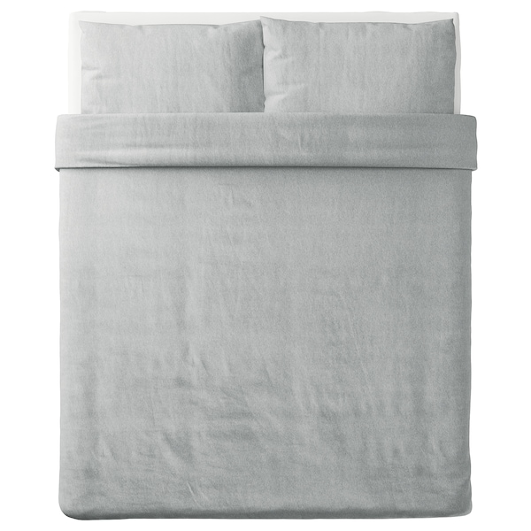 IKEA SPJUTVIAL duvet cover and pillowcase(s), Full/Queen (Double/Queen) Light Gray / Mélange, Ikea Ireland | 1652MFOLI