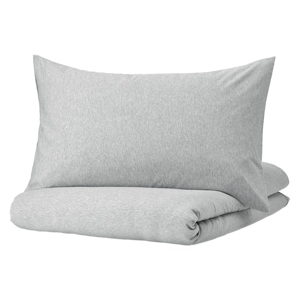 IKEA SPJUTVIAL duvet cover and pillowcase(s), Full/Queen (Double/Queen) Light Gray / Mélange, Ikea Ireland | 1652MFOLI