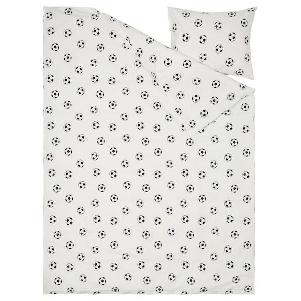 IKEA SPORTSLIG duvet cover and pillowcase(s), football pattern, Twin Football Pattern, Ikea Ireland | 9836DXWOP