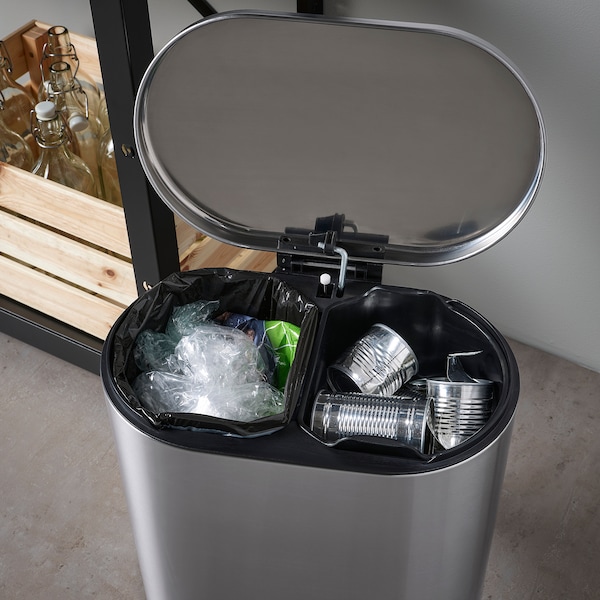 IKEA STABBEN step trash can, stainless steel, 5 gallon, Ikea Ireland | 6403VLMEH
