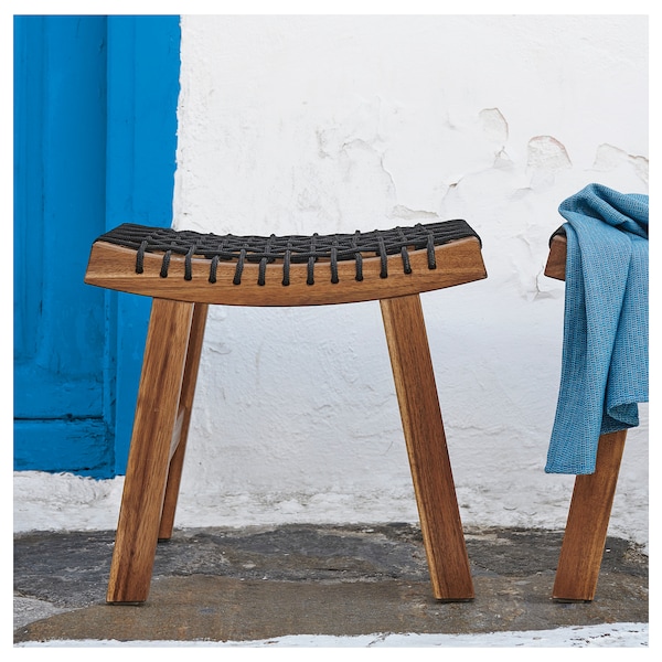 IKEA STACKHOLMEN Stool, outdoor, light brown stained, 18 7/8x13 3/4x16 7/8 in, Ikea Ireland | 1356WKFXC