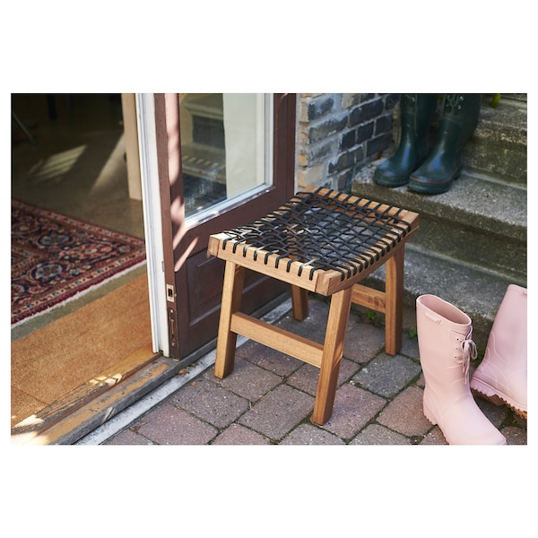 IKEA STACKHOLMEN Stool, outdoor, light brown stained, 18 7/8x13 3/4x16 7/8 in, Ikea Ireland | 1356WKFXC