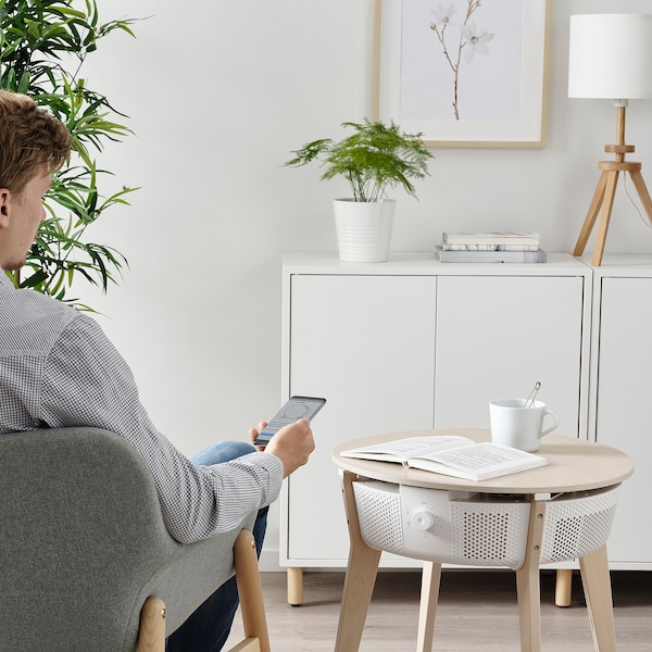 IKEA STARKVIND table with air purifier Additional Gas Filter Stained Oak Veneer / White, Ikea Ireland | 3127FOWLT