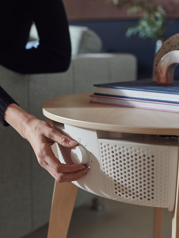 IKEA STARKVIND table with air purifier Additional Gas Filter Stained Oak Veneer / White, Ikea Ireland | 3127FOWLT