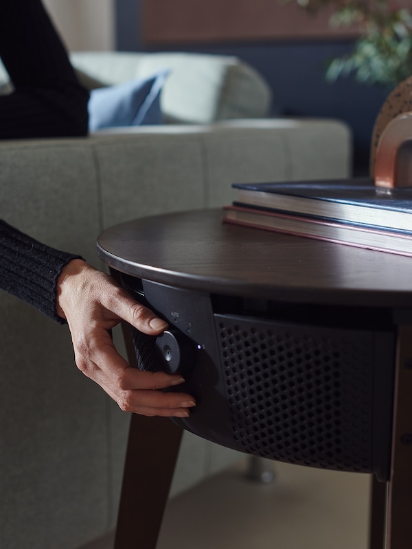 IKEA STARKVIND table with air purifier Additional Gas Filter Stained Oak Veneer / Dark Brown, Ikea Ireland | 5148WABTM