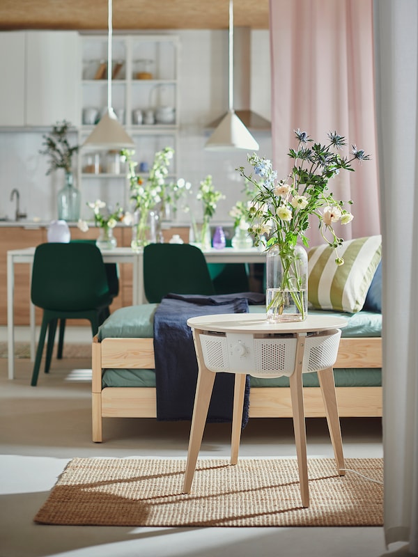 IKEA STARKVIND table with air purifier Stained Oak Veneer / White Smart, Ikea Ireland | 0953USIGZ