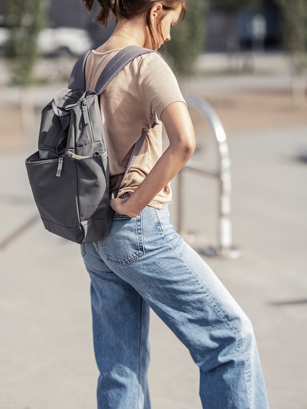 IKEA STARTTID backpack, 10 ¾x3 ½x15 in/3 gallon Gray, Ikea Ireland | 0314YBWOU