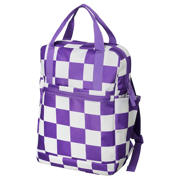 IKEA STARTTID backpack, 10 ¾x3 ½x15 inx3 gallon White / Bright Lilac, Ikea Ireland | 4218BMKZS
