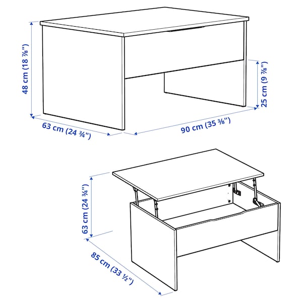 IKEA ÖSTAVALL adjustable coffee table, 35 3/8 in Black, Ikea Ireland | 3956MHATD
