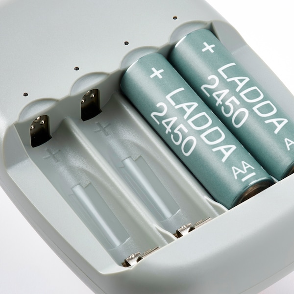 IKEA STENKOL / LADDA battery charger and 4 batteries, Ikea Ireland | 7389AISJQ