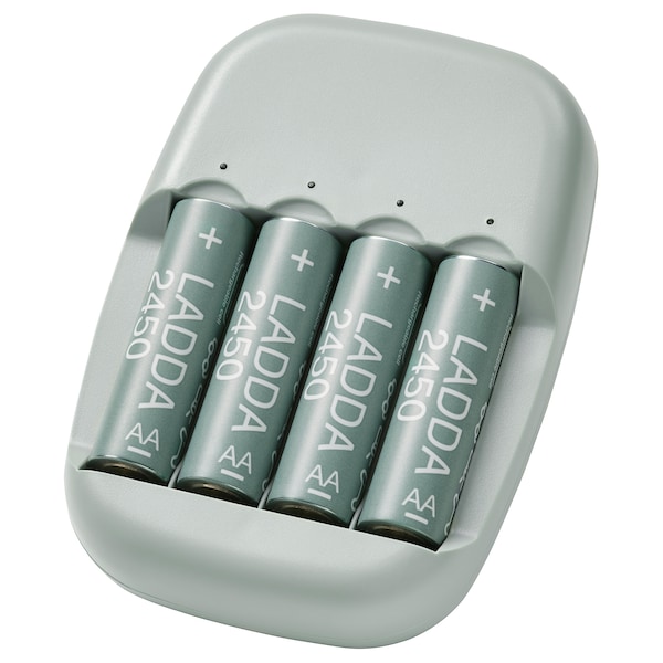 IKEA STENKOL / LADDA battery charger and 4 batteries, Ikea Ireland | 7389AISJQ