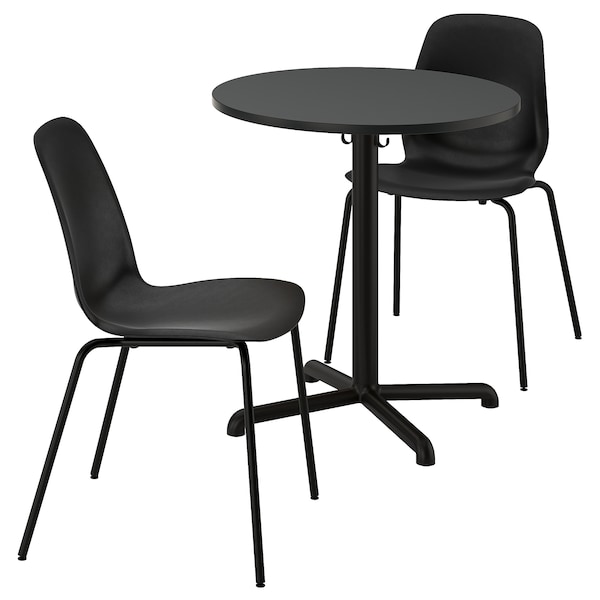IKEA STENSELE / LIDÅS table and 2 chairs, anthracite anthracite/black/black, 27 1/2 in, Ikea Ireland | 3021YQUWZ