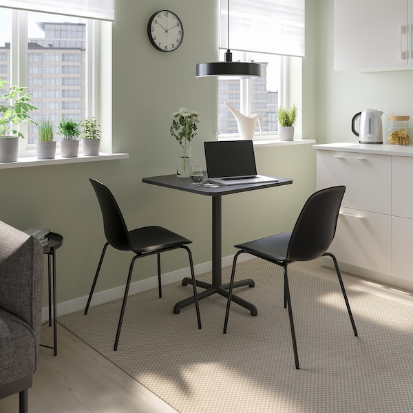 IKEA STENSELE / LIDÅS table and 2 chairs, anthracite anthracite/black/black, 27 1/2x27 1/2 in, Ikea Ireland | 0519RHFNL