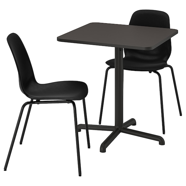 IKEA STENSELE / LIDÅS table and 2 chairs, anthracite anthracite/black/black, 27 1/2x27 1/2 in, Ikea Ireland | 0519RHFNL