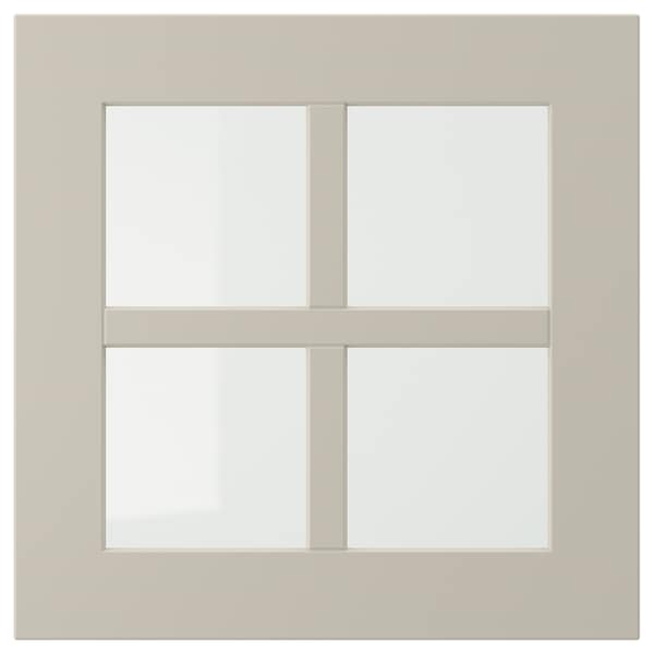 IKEA STENSUND glass door, beige, 15x15 in, Ikea Ireland | 6390HRFSL
