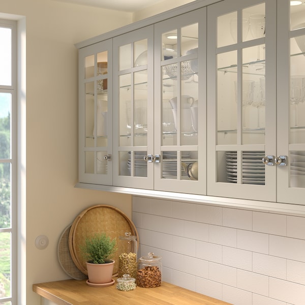 IKEA STENSUND glass door, beige, 18x30 in, Ikea Ireland | 1876XBWKC