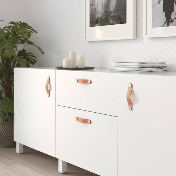 IKEA ÖSTERNÄS leather handle, tanned leather, 6 in, 2 pack, Ikea Ireland | 1423DHOBN