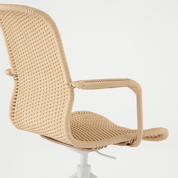IKEA STIGBYGEL swivel chair with armrests Beige / White, Ikea Ireland | 1425FGWPC