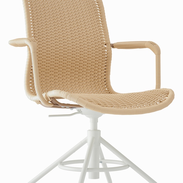 IKEA STIGBYGEL swivel chair with armrests Beige / White, Ikea Ireland | 1425FGWPC