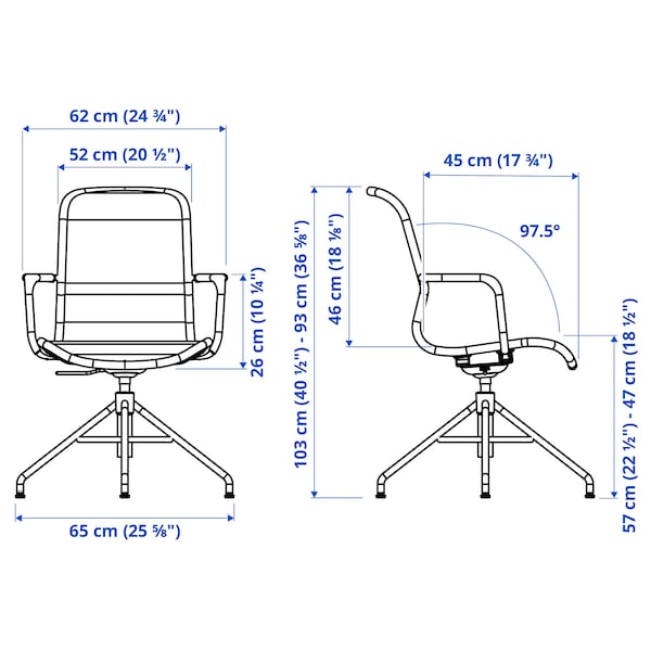IKEA STIGBYGEL swivel chair with armrests Beige / White, Ikea Ireland | 1425FGWPC