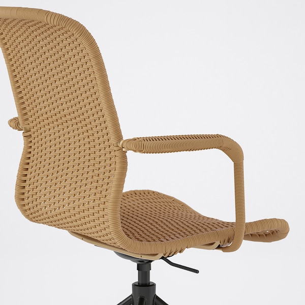 IKEA STIGBYGEL swivel chair with armrests Brown / Black, Ikea Ireland | 1438JPALB
