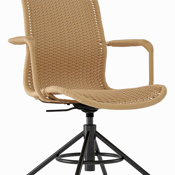 IKEA STIGBYGEL swivel chair with armrests Brown / Black, Ikea Ireland | 1438JPALB