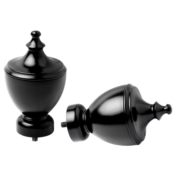 IKEA STINKSYSKA finials, 1 pair, black, Ikea Ireland | 5697IJZTP
