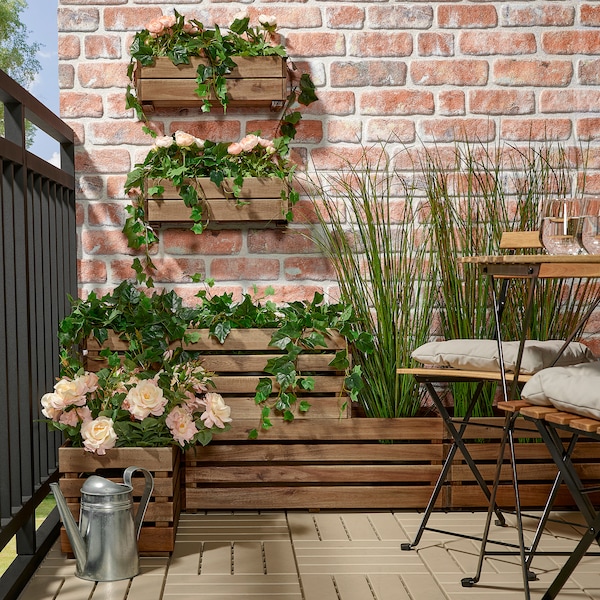 IKEA STJÄRNANIS flower box, 17x6 in Outdoor Acacia, Ikea Ireland | 1692SWRCZ