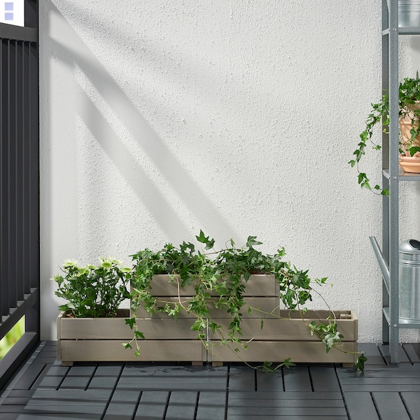 IKEA STJÄRNANIS flower box, 17x6 in Outdoor Stained / Light Gray, Ikea Ireland | 8971YLRSM