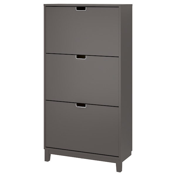 IKEA STÄLL shoe cabinet with 3 compartments, 31 1/8x11 3/8x58 1/4 in Dark Gray, Ikea Ireland | 5729VSRDF