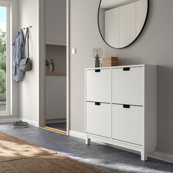 IKEA STÄLL shoe cabinet with 4 compartments, 37 3/4x6 3/4x35 3/8 in White, Ikea Ireland | 9706WCDEQ