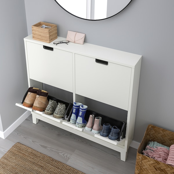IKEA STÄLL shoe cabinet with 4 compartments, 37 3/4x6 3/4x35 3/8 in White, Ikea Ireland | 9706WCDEQ