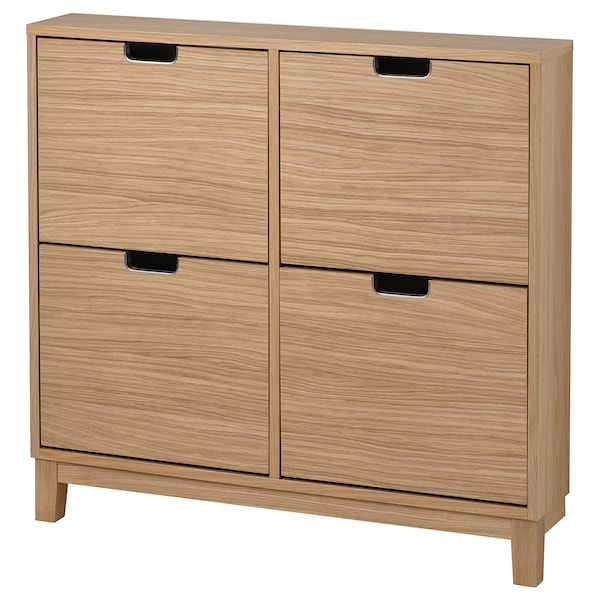 IKEA STÄLL shoe cabinet with 4 compartments, 37 3/4x6 3/4x35 3/8 in Oak Veneer, Ikea Ireland | 4387UVRBG