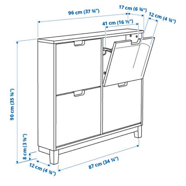 IKEA STÄLL shoe cabinet with 4 compartments, 37 3/4x6 3/4x35 3/8 in Dark Gray, Ikea Ireland | 1306PMVKL