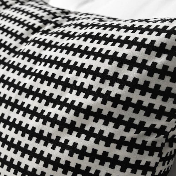 IKEA STOCKHOLM cushion, black/white, 20x20 in, Ikea Ireland | 7269MYNDU