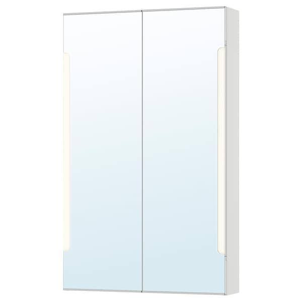 IKEA STORJORM Mirror cabinet w/2 doors & light, 23 5/8x5 1/2x37 3/4 in White, Ikea Ireland | 6098DMTIW