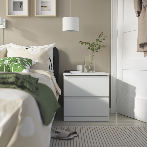 IKEA STORKLINTA bedside table, white/with 2 drawers, 19 5/8x18 7/8x20 7/8 in, Ikea Ireland | 3684UCEMH