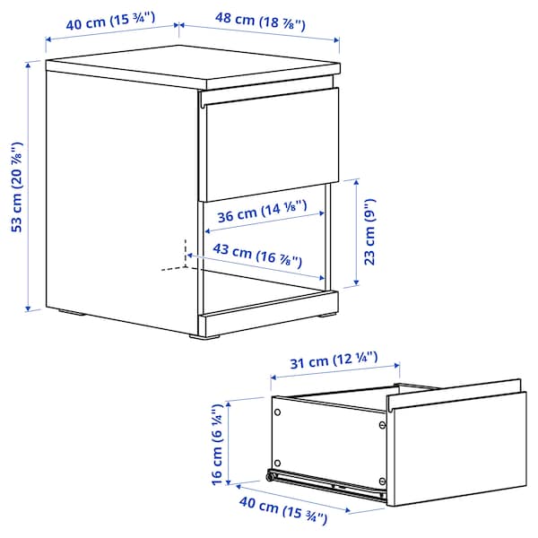 IKEA STORKLINTA bedside table, with 1 drawer, 15 3/4x18 7/8x20 7/8 in White, Ikea Ireland | 8672XAJNH