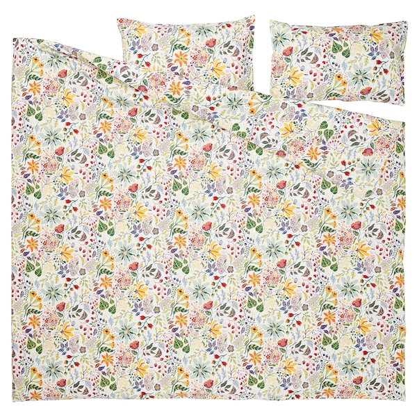 IKEA STRANDLUMMER duvet cover and pillowcase(s), King Multicolor / Floral Pattern, Ikea Ireland | 5061GEWVT