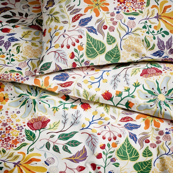IKEA STRANDLUMMER duvet cover and pillowcase(s), King Multicolor / Floral Pattern, Ikea Ireland | 5061GEWVT