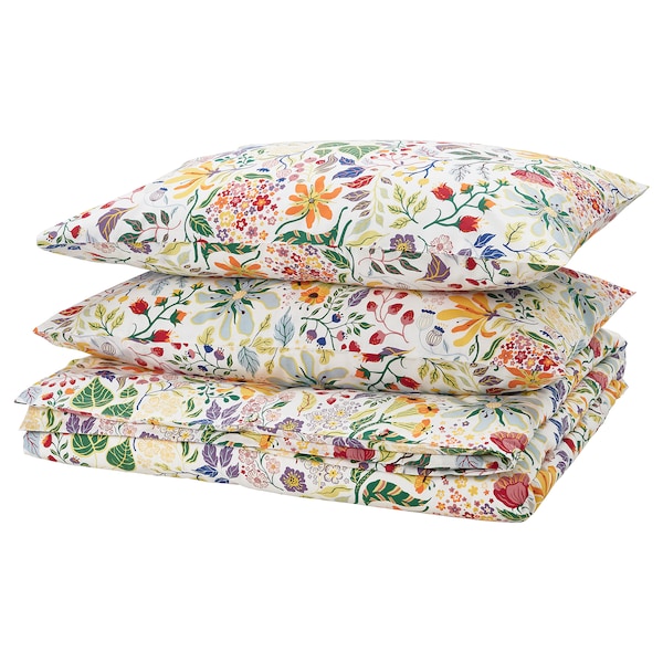 IKEA STRANDLUMMER duvet cover and pillowcase(s), King Multicolor / Floral Pattern, Ikea Ireland | 5061GEWVT