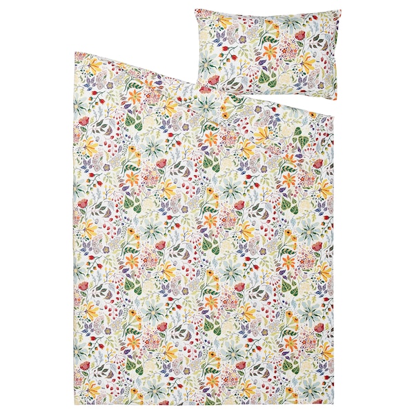 IKEA STRANDLUMMER duvet cover and pillowcase(s), Twin Multicolor / Floral Pattern, Ikea Ireland | 9785TYPJG