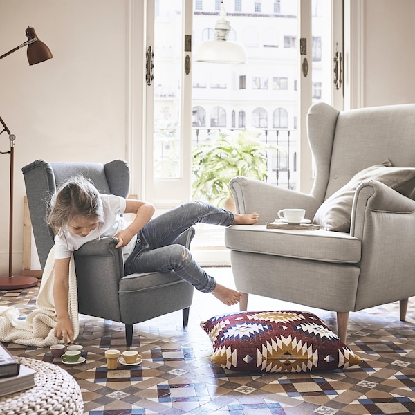 IKEA STRANDMON Children's armchair, Vissle gray, Ikea Ireland | 3968KTXCO