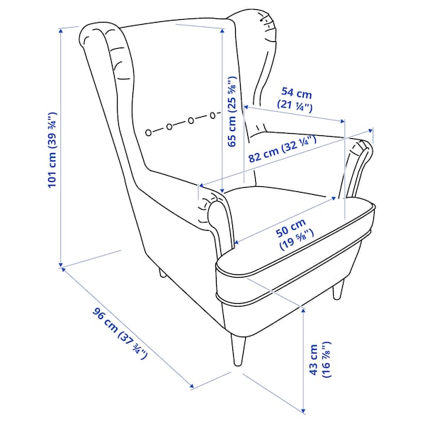 IKEA STRANDMON Wing chair Nordvalla Dark Gray, Ikea Ireland | 2459GIXMW