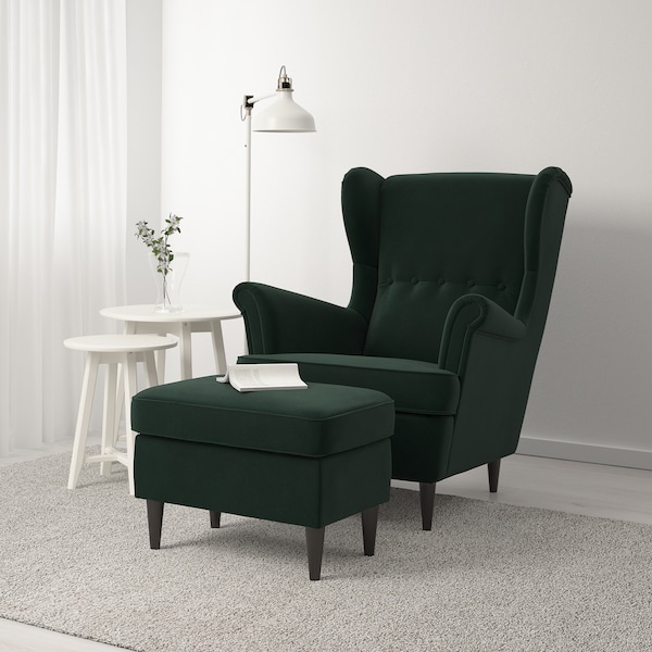 IKEA STRANDMON ottoman Djuparp Dark Green, Ikea Ireland | 8490RGXYL