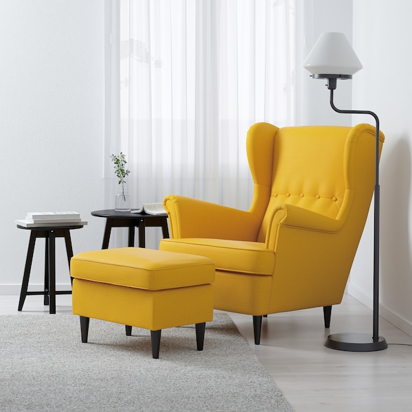 IKEA STRANDMON ottoman Skiftebo Yellow, Ikea Ireland | 6435HPOKR