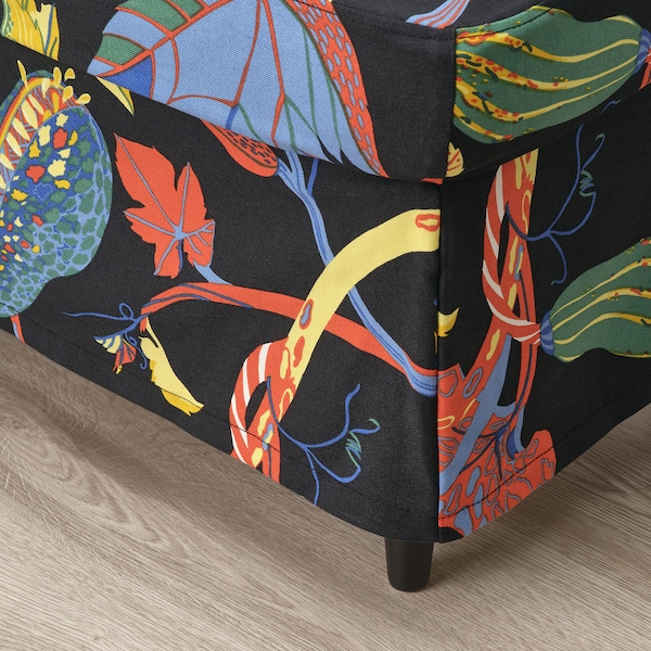 IKEA STRANDMON slipcover for ottoman Stigsbo Multicolor / Black, Ikea Ireland | 4732BCMWI