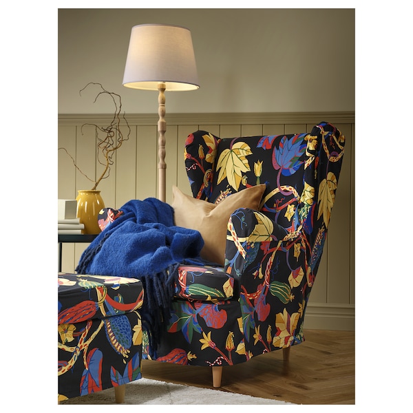 IKEA STRANDMON slipcover for wing chair Stigsbo Multicolor / Black, Ikea Ireland | 4569YQLFA